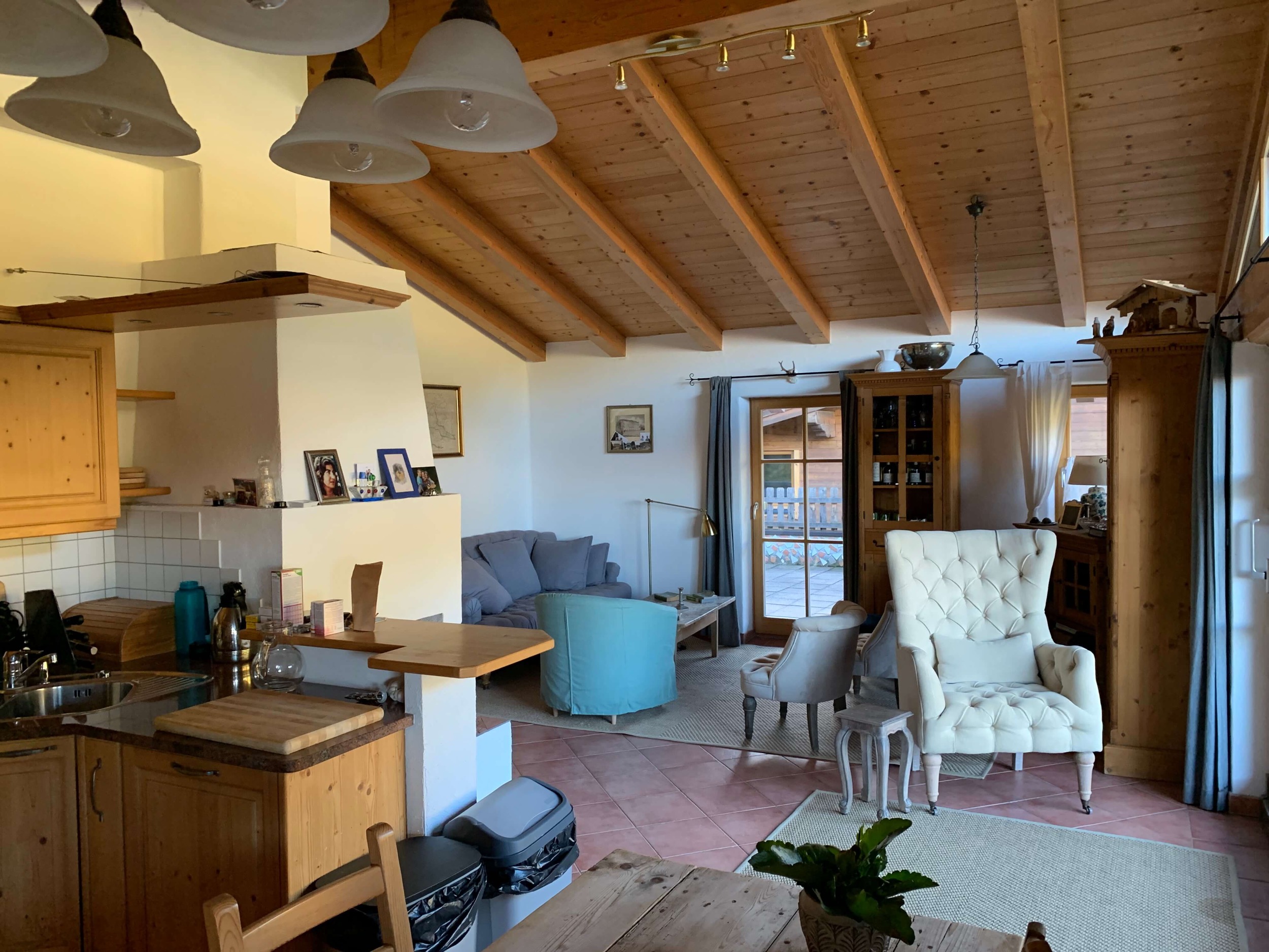 Wohnbereich Ferienhaus Aurach Kaiserblick 242